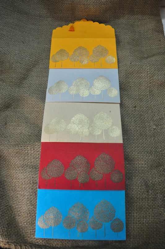 Gold Forest - 5 Assorted Colour Gift Envelopes