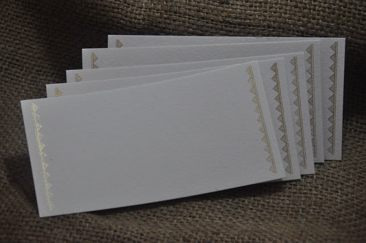 Insert Cards - 5 Handmade Paper Insert Cards with Gold Border