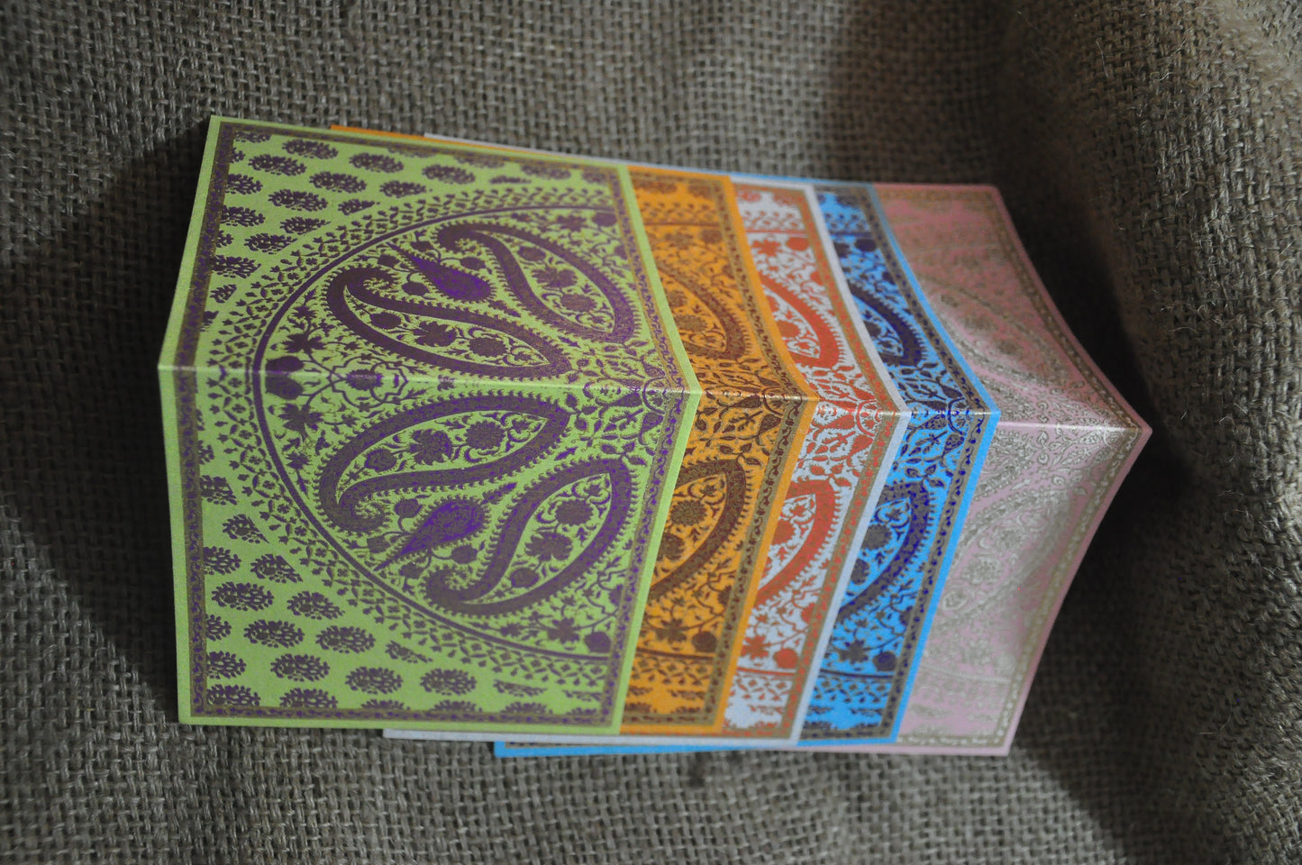 Saree Border Cards - 5 Assorted colours
