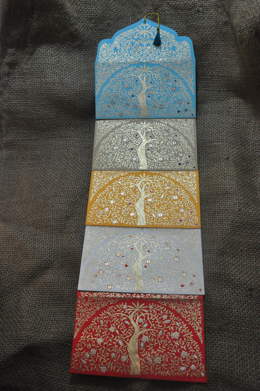 Tendril Tree - 5 Assorted Colour Gift Envelopes