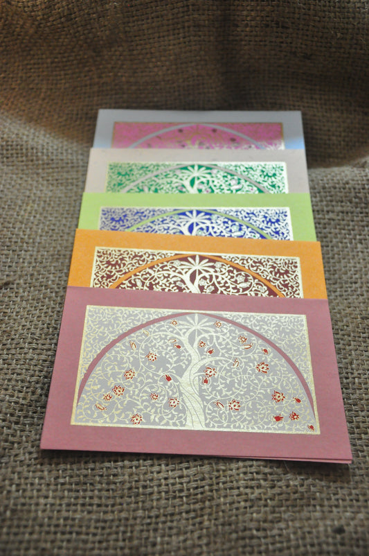 Tree of Life Cards – 5 Assorted Colours
