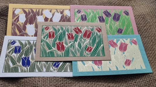 Tulip Cards – 5 Assorted Colours
