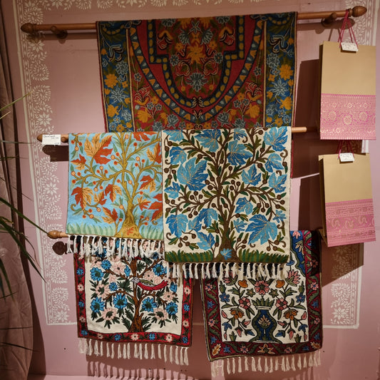 Cashmiri Crewel Rugs, Wall Hangings and Runners