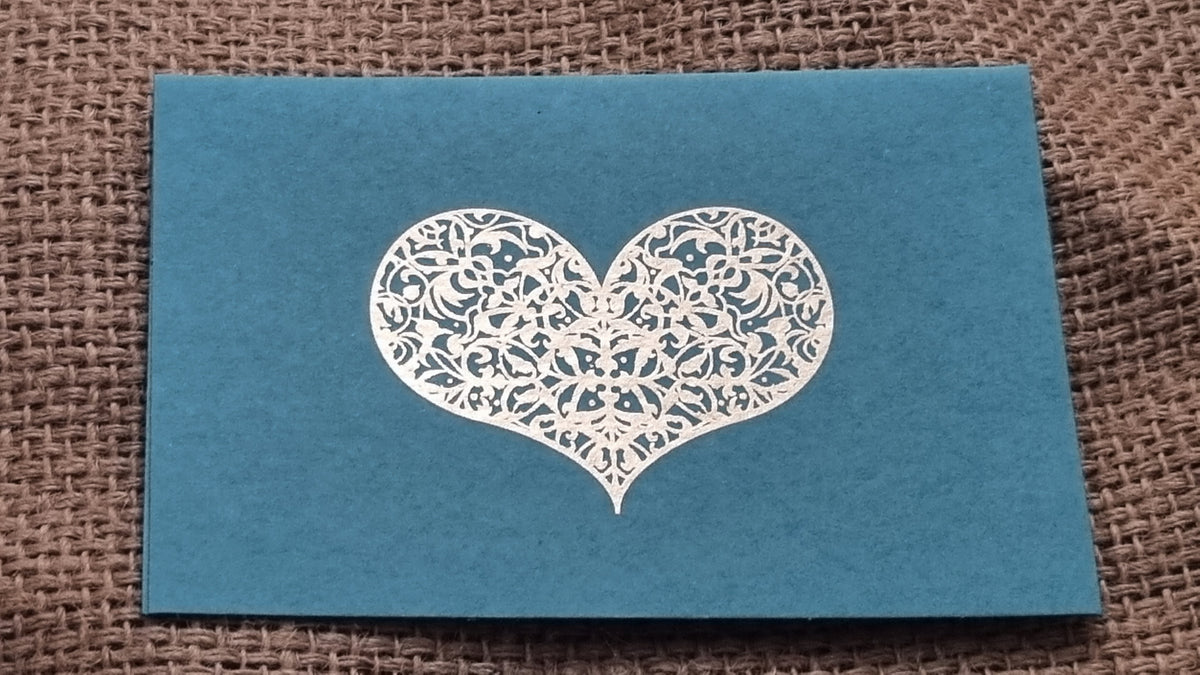 Heart Filgary Heart Filigree Cards – 5 Assorted Colours – The Paper Place